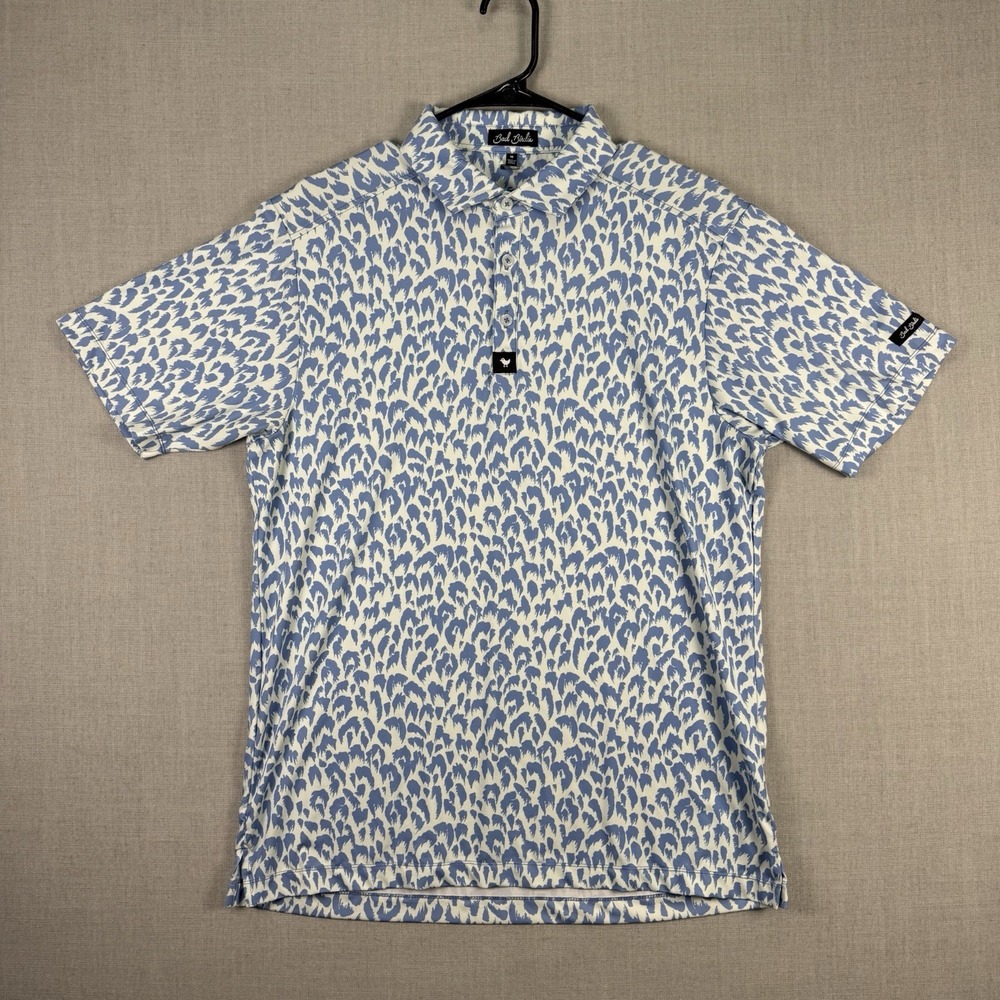 Bad Birdie Shirt Mens Size Medium Blue Hotel Azul Golf Polo Performance Stretch